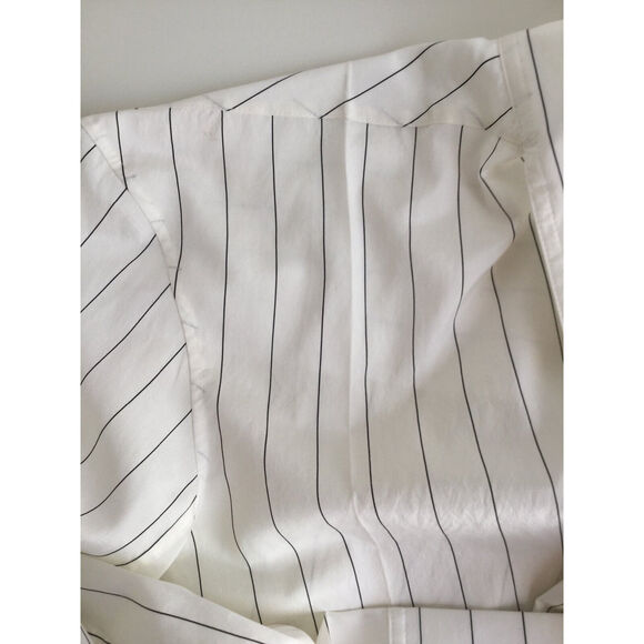 CELINE Striped Lavallière Shirt Dress SZ L - Picture 3 of 7